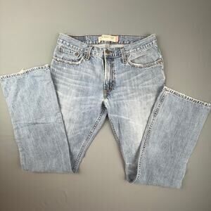 Levi’s 527 Low Boot Cut Jeans Men 32x34 Light Wash Distressed Hem Y2K